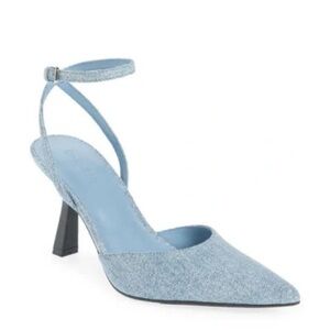 Stylish Blue Ankle Strap Heels